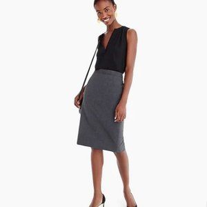 J CREW No. 2 pencil skirt 100% Italian wool gray 4
